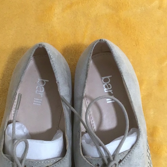 EUC BAR III “Gelsey” Suede Light Gray Lace Up Oxford Shoes Low Heels - Picture 5 of 16